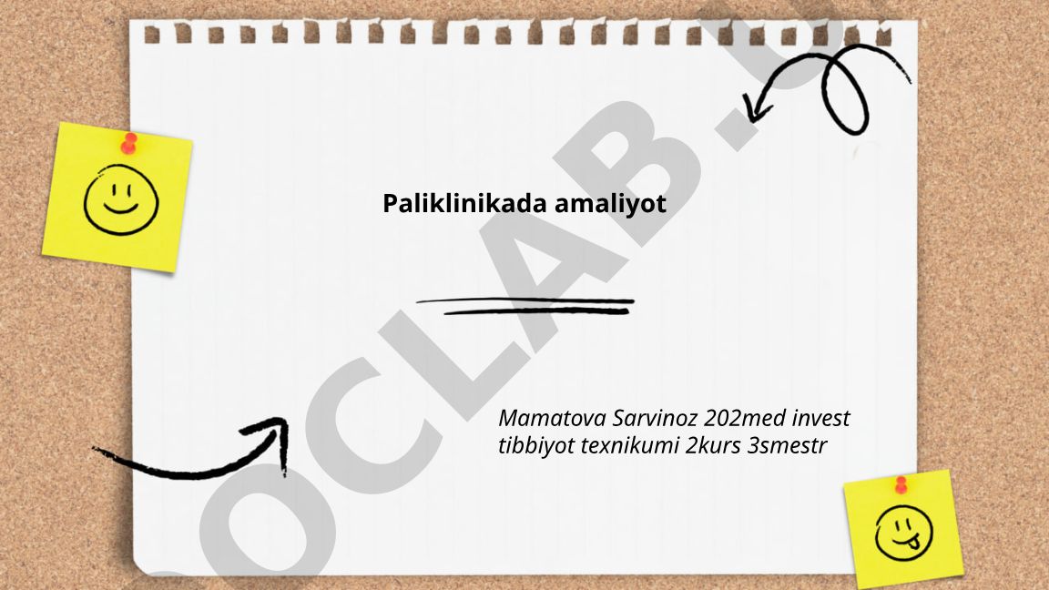 Poliklinikada bemorlarni qabul qilish va tibbiy yordam tartiblari