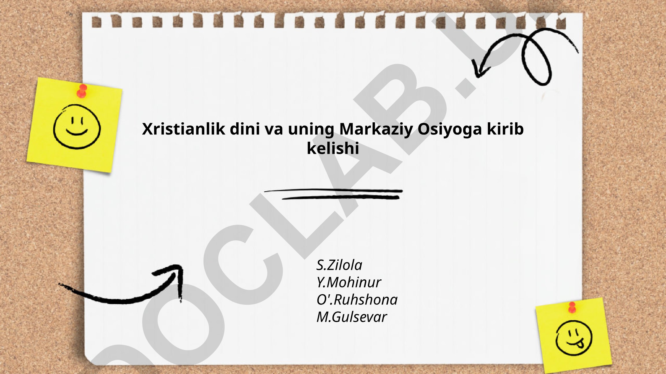 Xristianlik dini va uning Markaziy Osiyoga kirib kelishi
