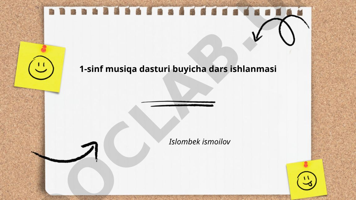 1-sinf uchun musiqa darsi ishlanmasi