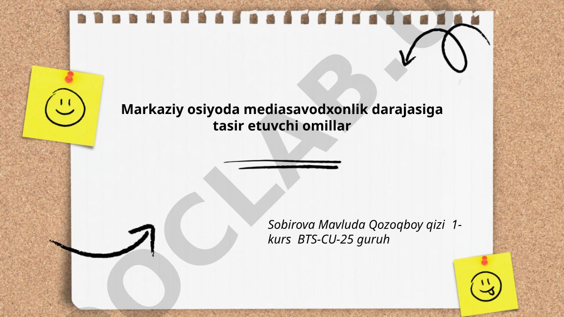 Markaziy Osiyoda mediasavodxonlik darajasiga ta'sir etuvchi omillar