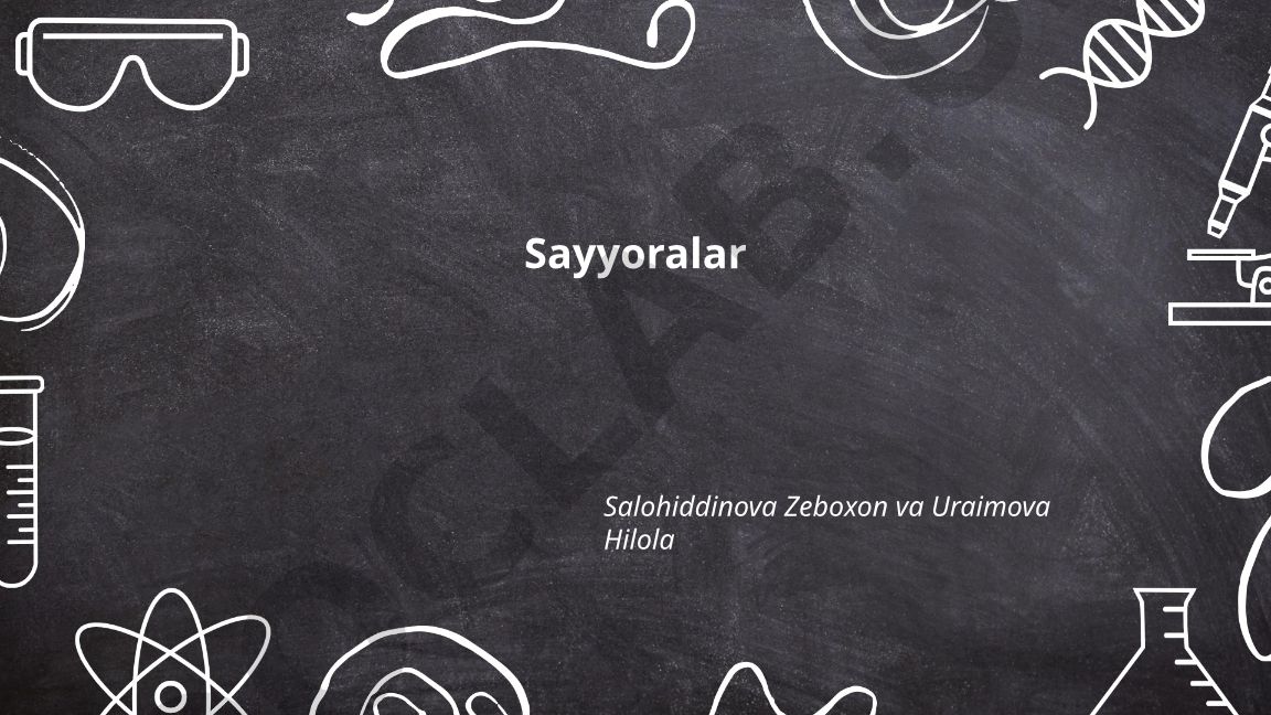 Sayyoralar tasnifi, shakllanishi va tuzilishi