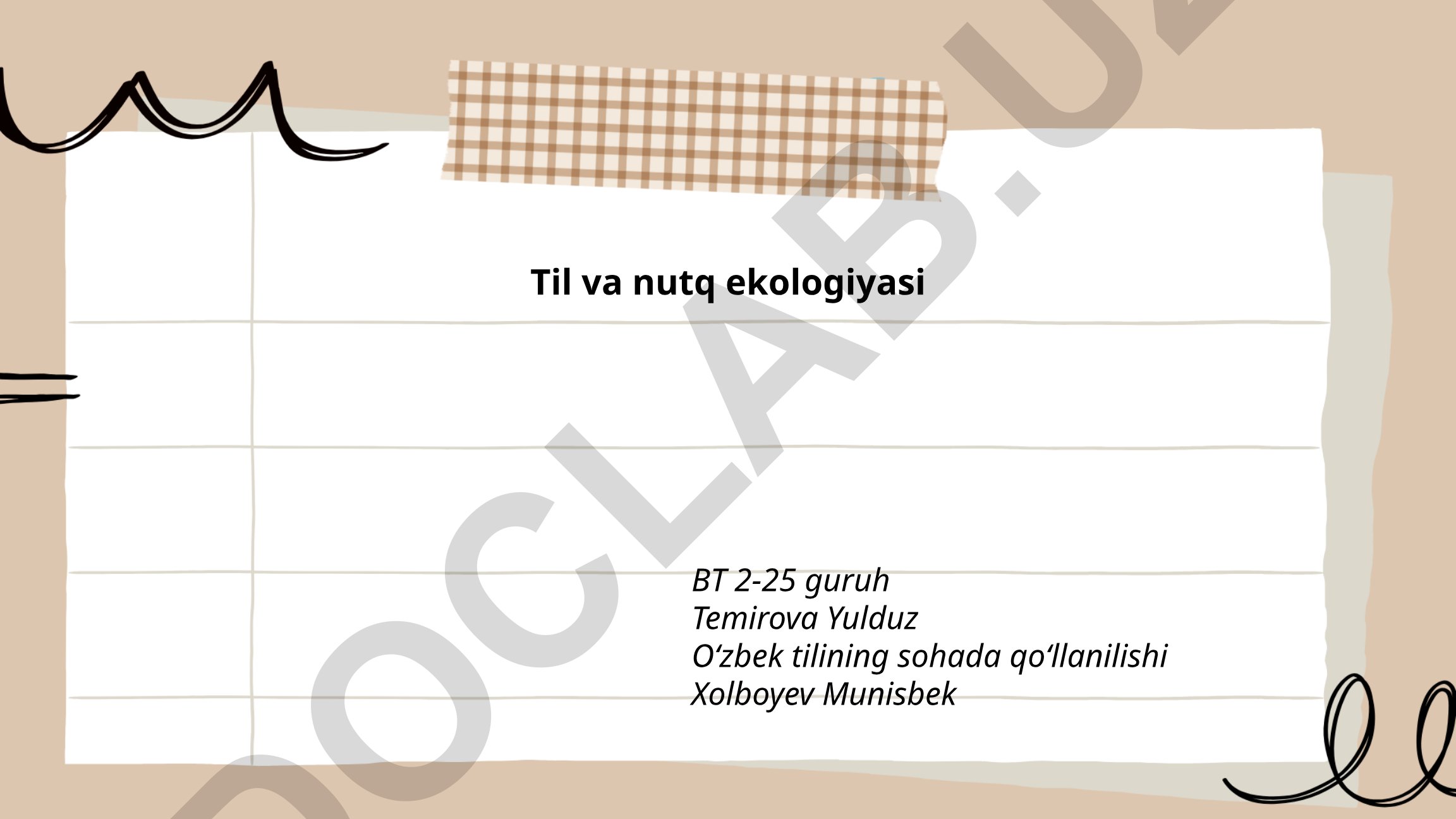 Til va nutq ekologiyasi: nazariy asoslar va tarixiy rivojlanish