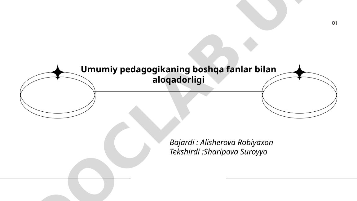 Umumiy pedagogikaning boshqa fanlar bilan aloqadorligi
