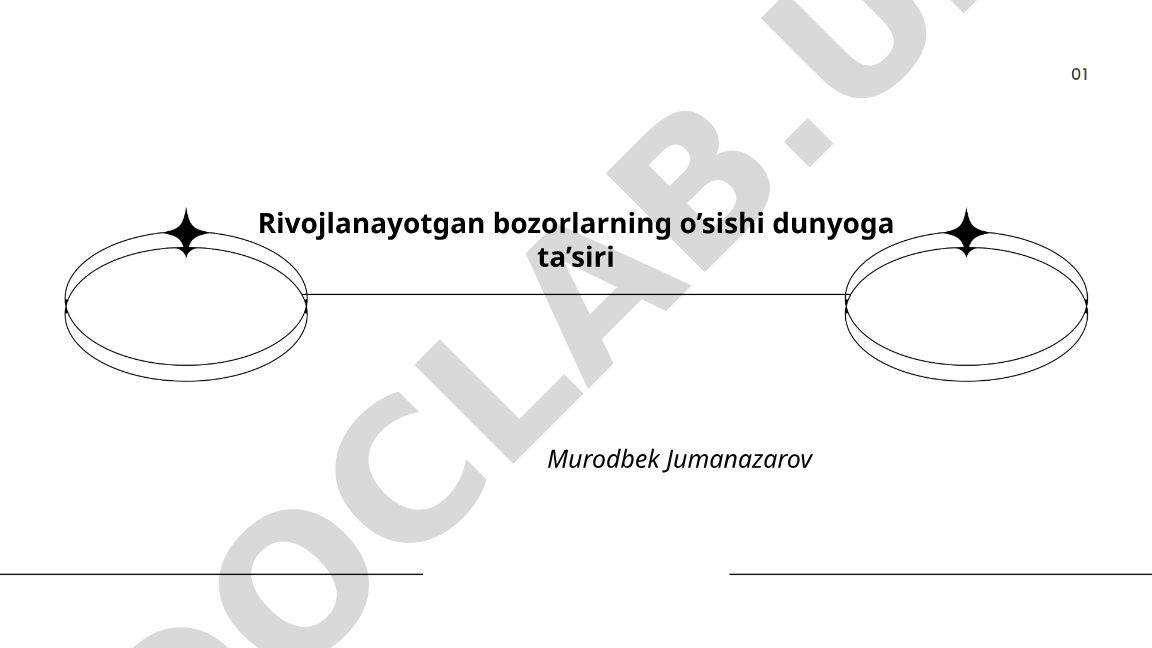 Rivojlanayotgan bozorlarning o'sishi dunyoga ta'siri