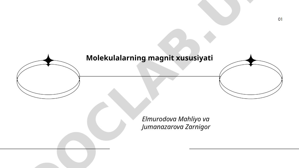 Molekulalarning magnit xususiyati