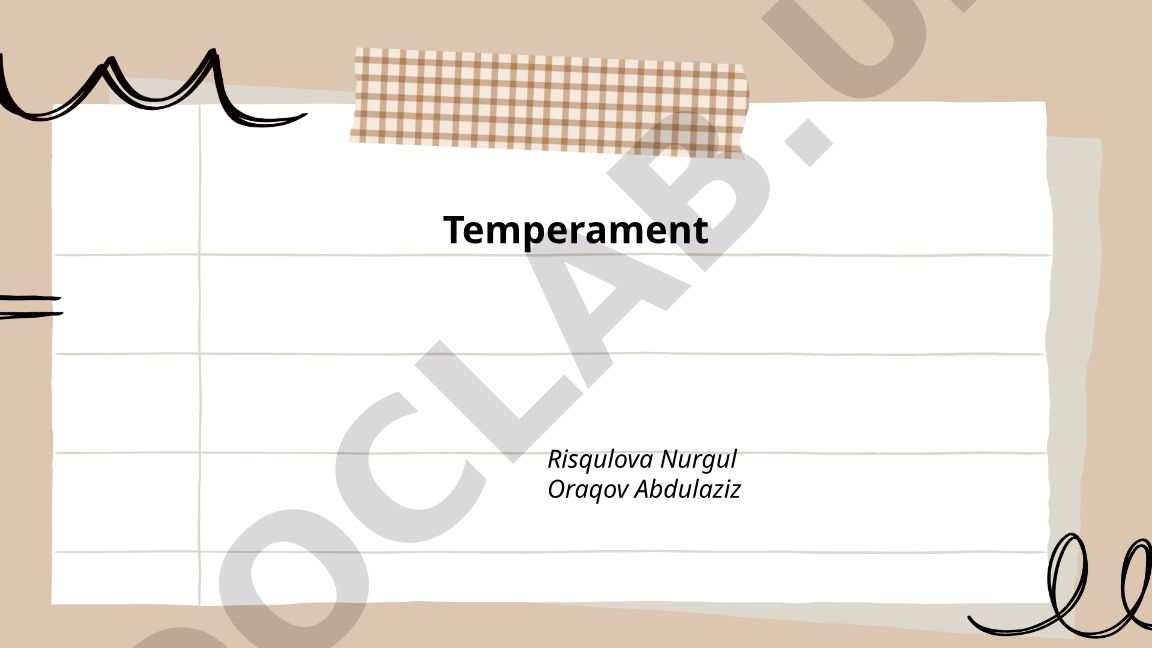 Temperament turlari va ularning psixologik xususiyatlari