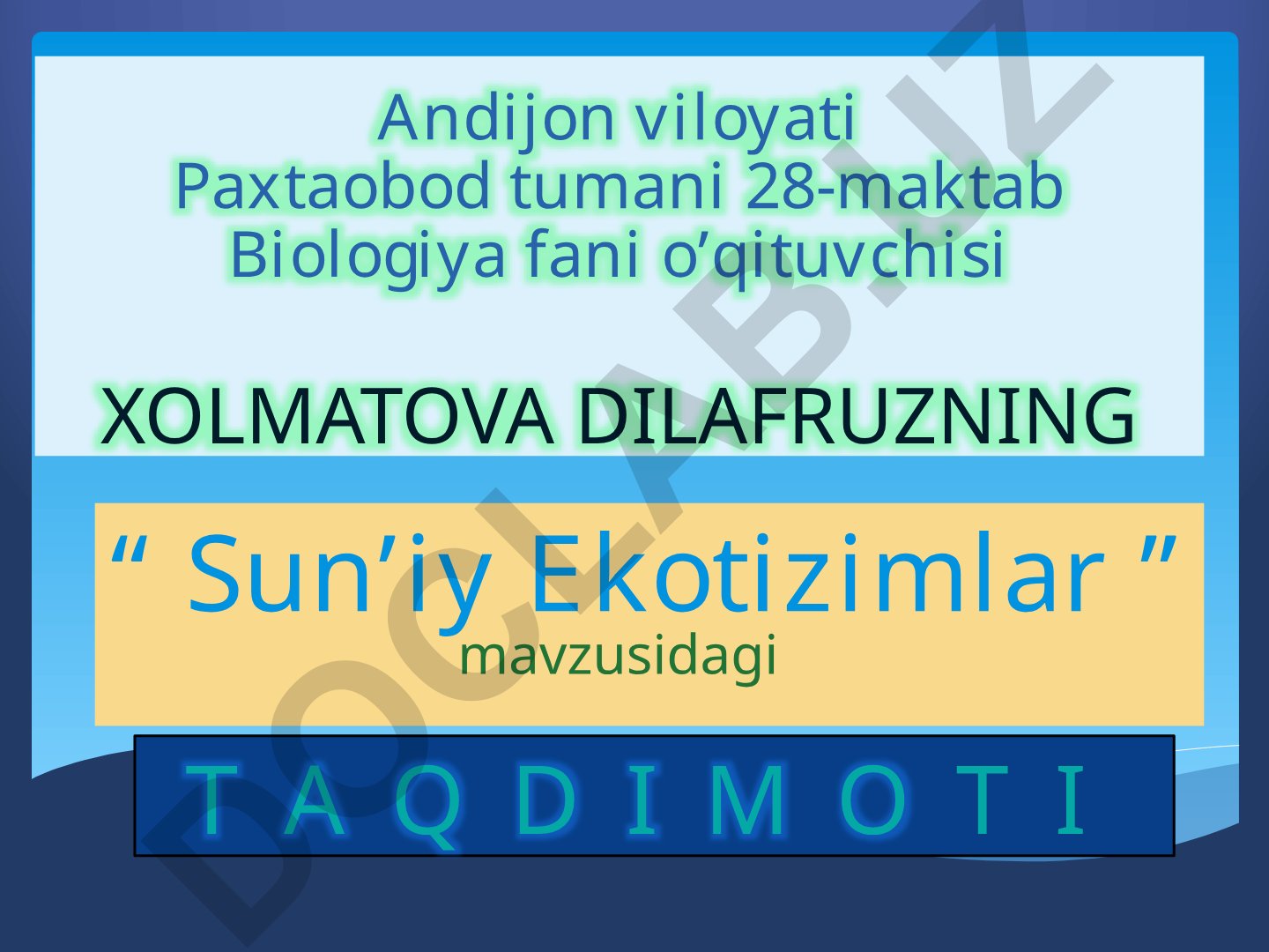 Sun’iy Ekotizimlar