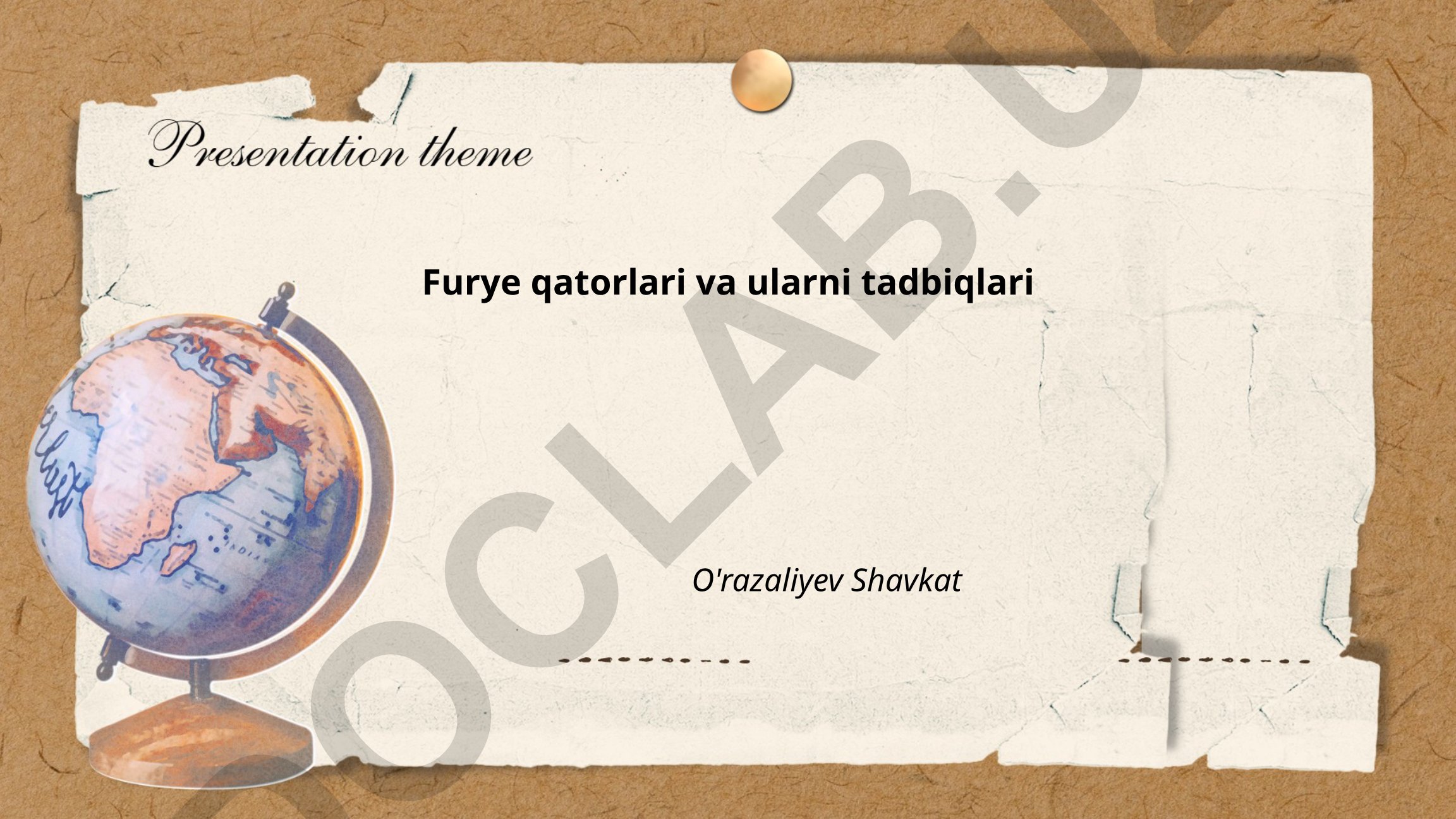 Furye qatorlari va ularni tadbiqlari