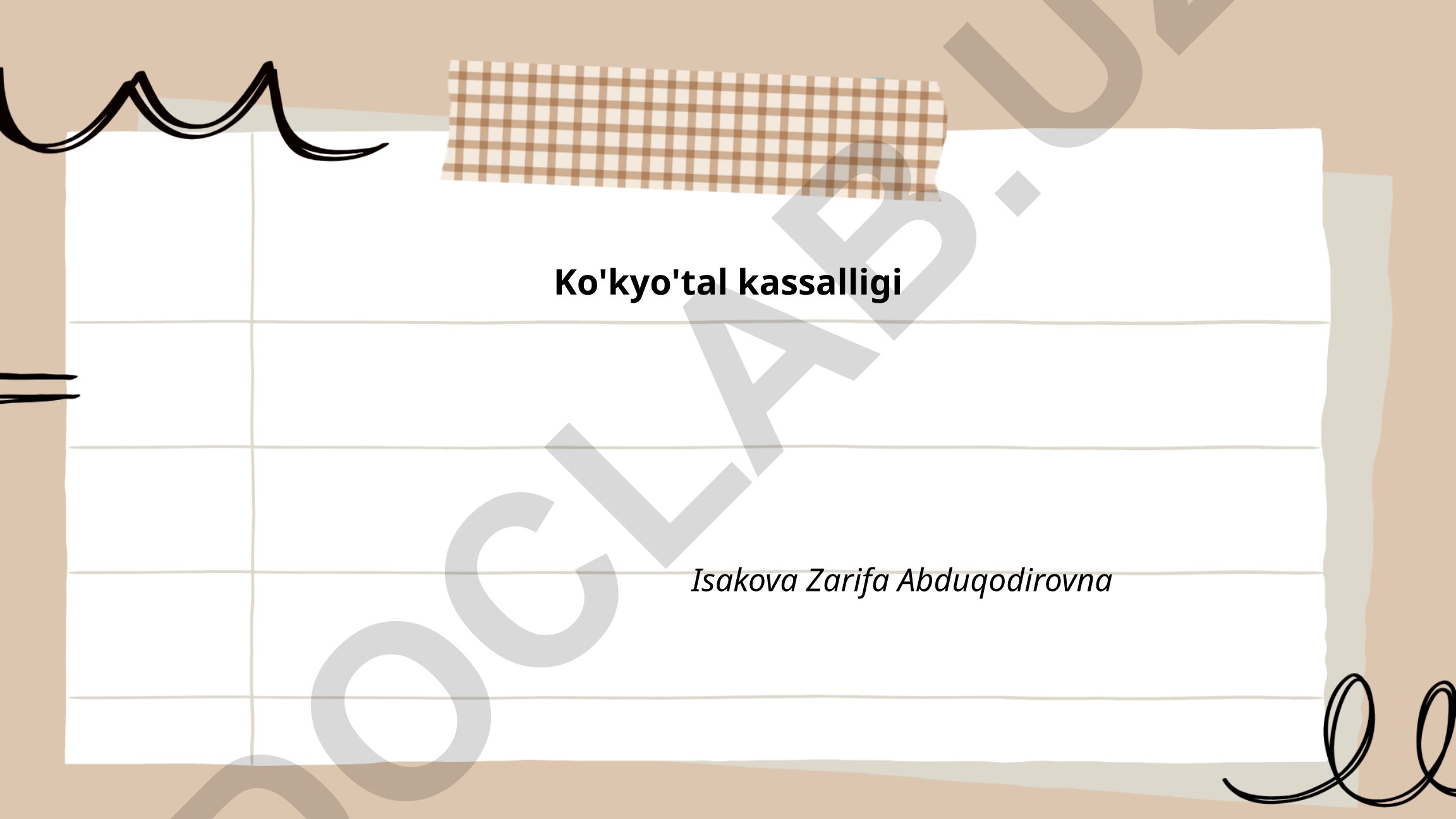 Ko'kyo'tal kassalligining etiologiyasi, patogenezi va epidemiologiyasi