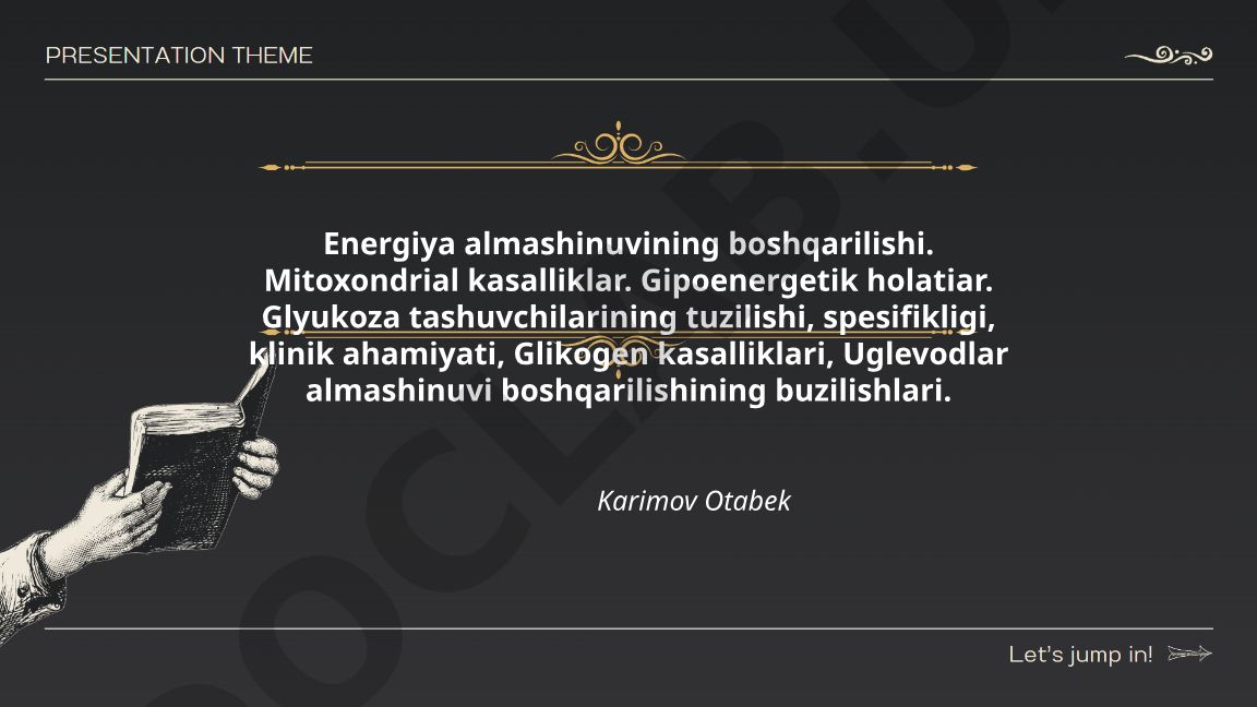 Energiya almashinuvining boshqarilishi va metabolik kasalliklar