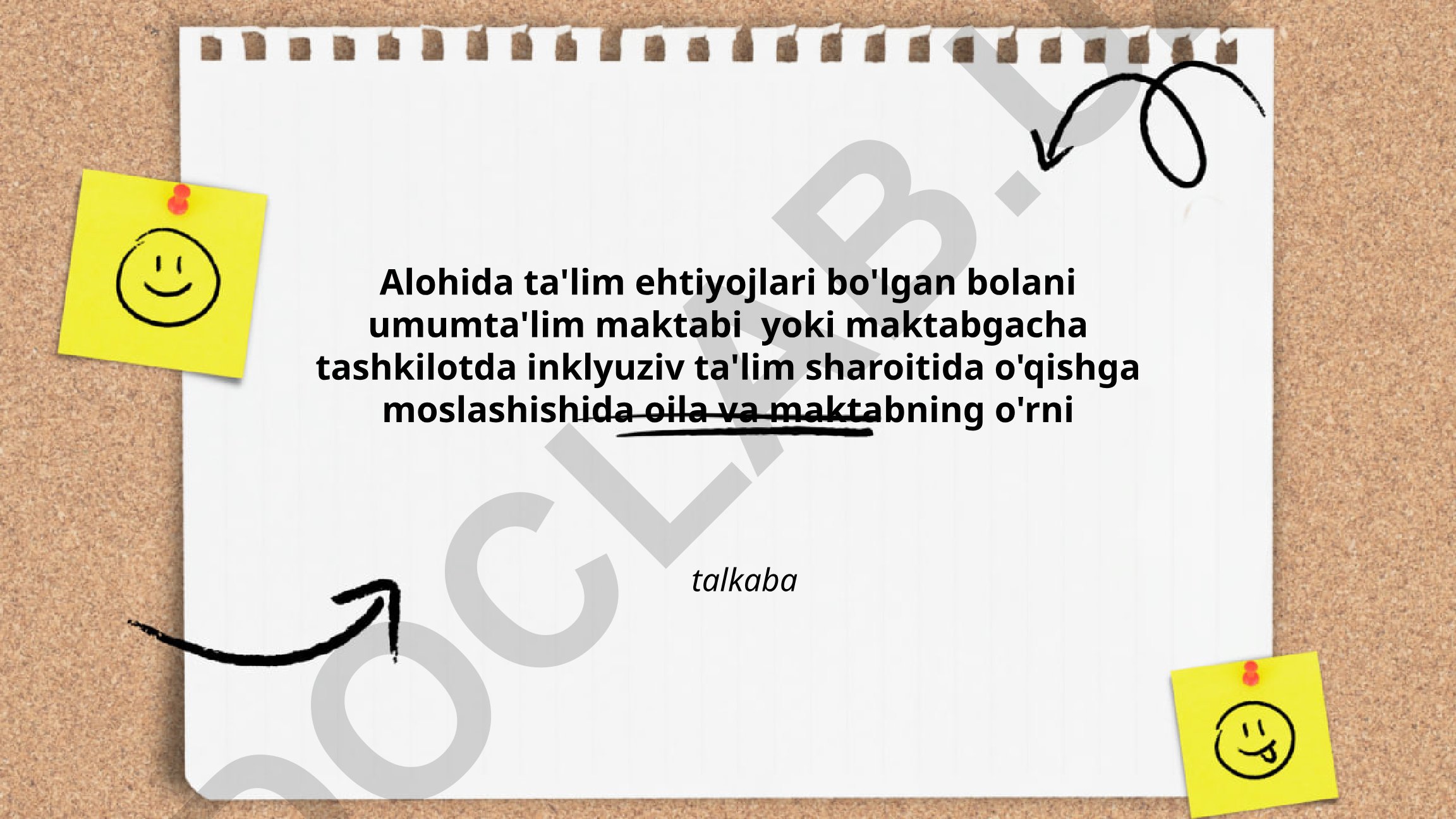 Alohida ta'lim ehtiyojlari bo'lgan bolalarda inklyuziv ta'limda oila va maktabning o'rni