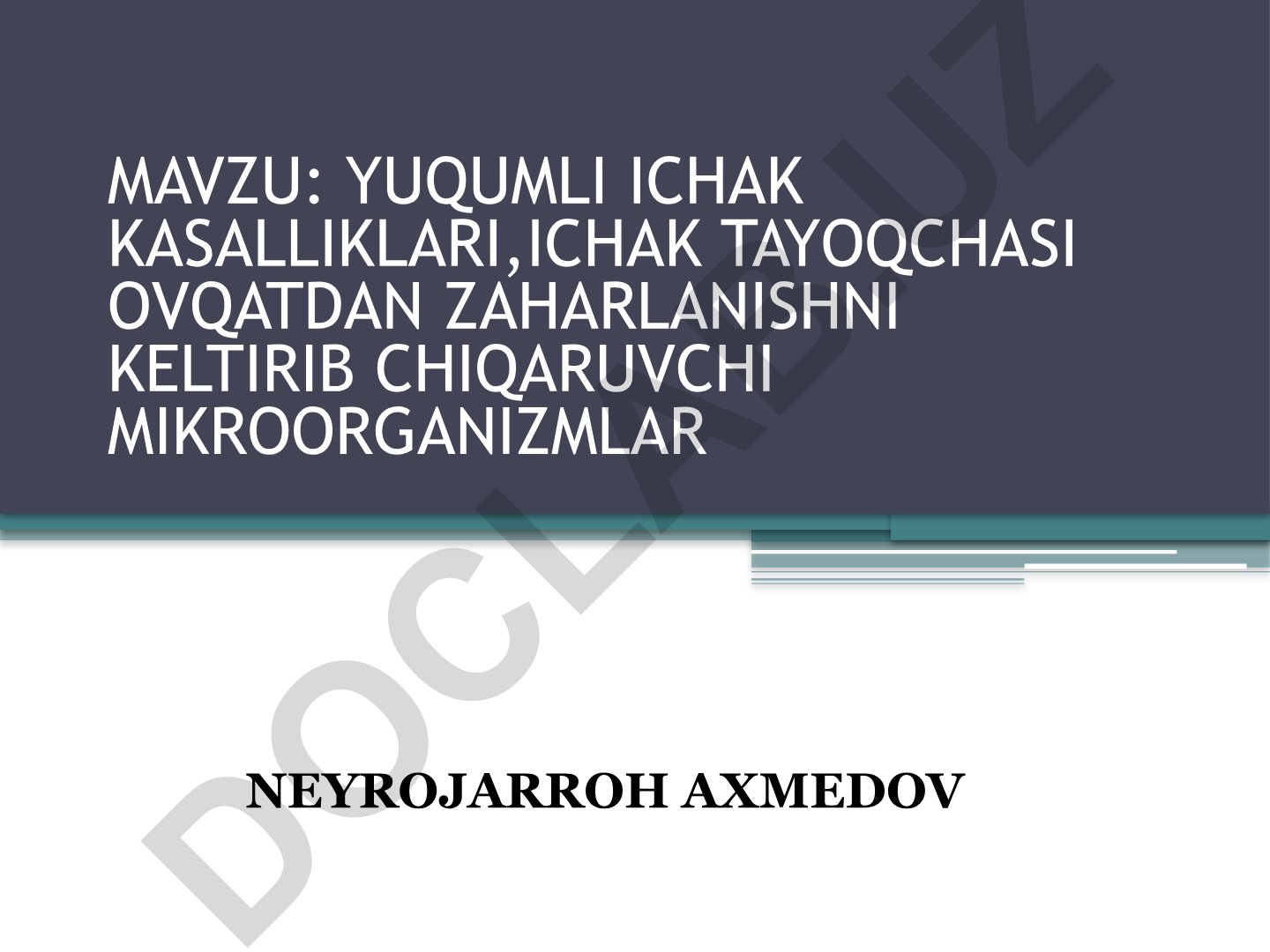 Yuqumli ichak kasalliklari, ichak tayoqchasi va ovqatdan zaharlanish