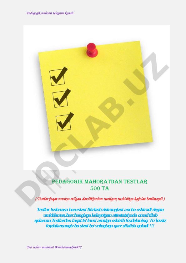 Pedagogik attestatsiya testlari va muloqot uslublari