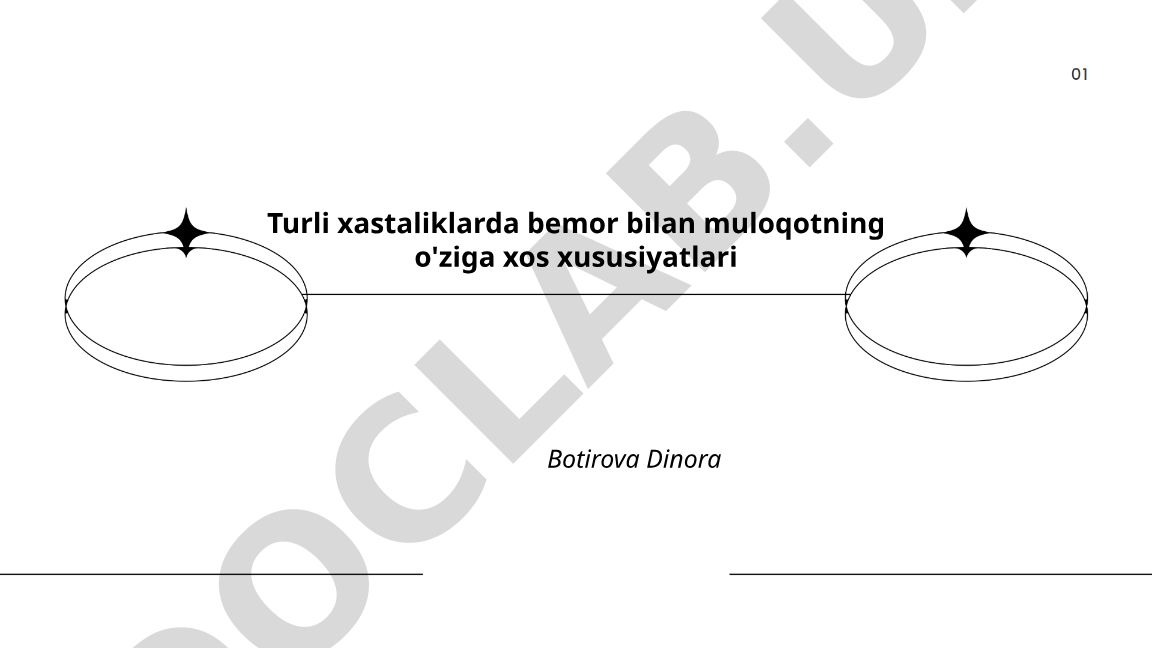 Turli xastaliklarda bemor bilan muloqotning o'ziga xos xususiyatlari
