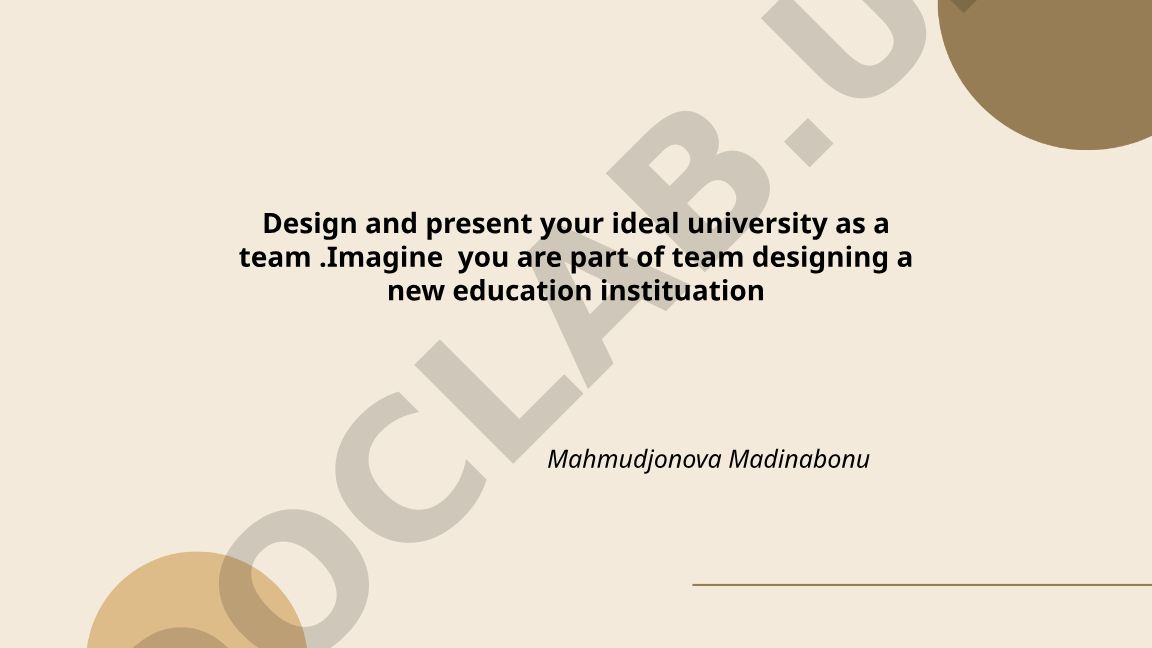 Design and present your ideal university as a team