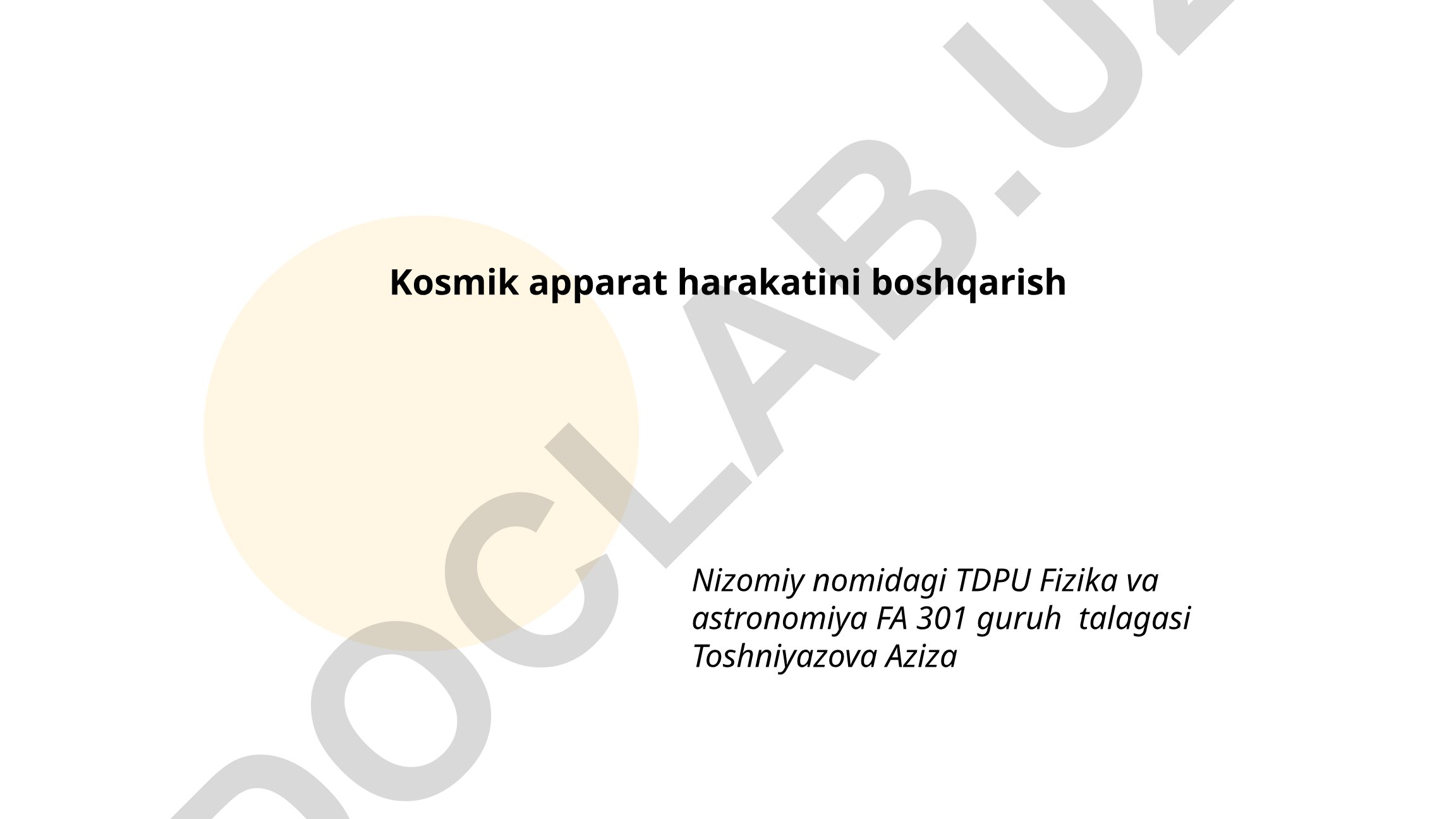 Kosmik apparat harakatini boshqarish