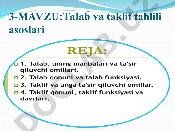 Talab va taklif tahlili asoslari