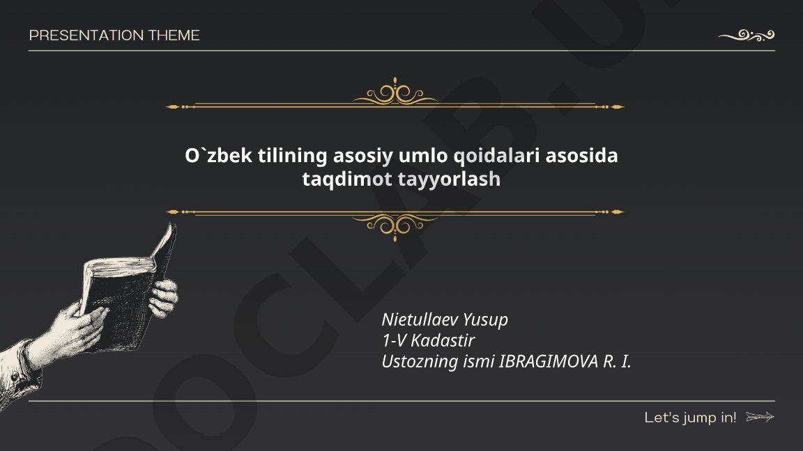 O'zbek tilining asosiy imlo qoidalari