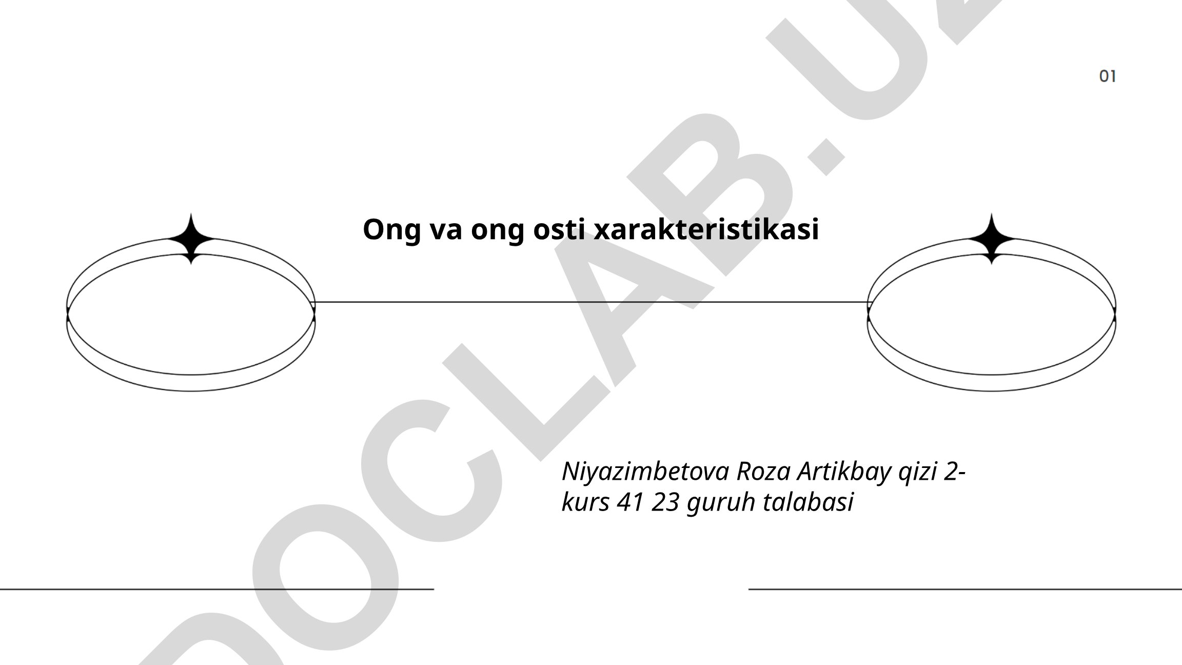 Ong va ong osti xarakteristikasi
