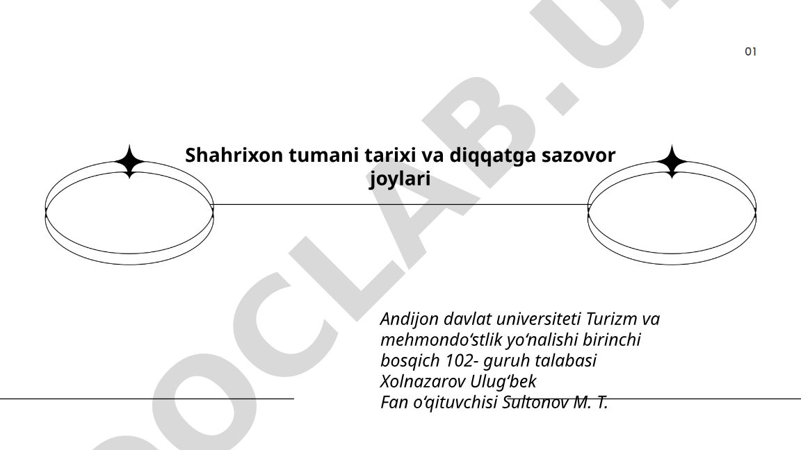 Shahrixon tumani tarixi va diqqatga sazovor joylari