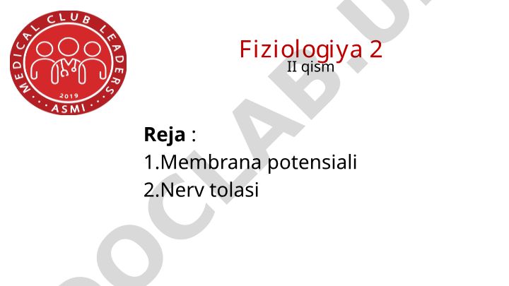 Membrana potensiali va nerv tolasining elektrik xususiyatlari