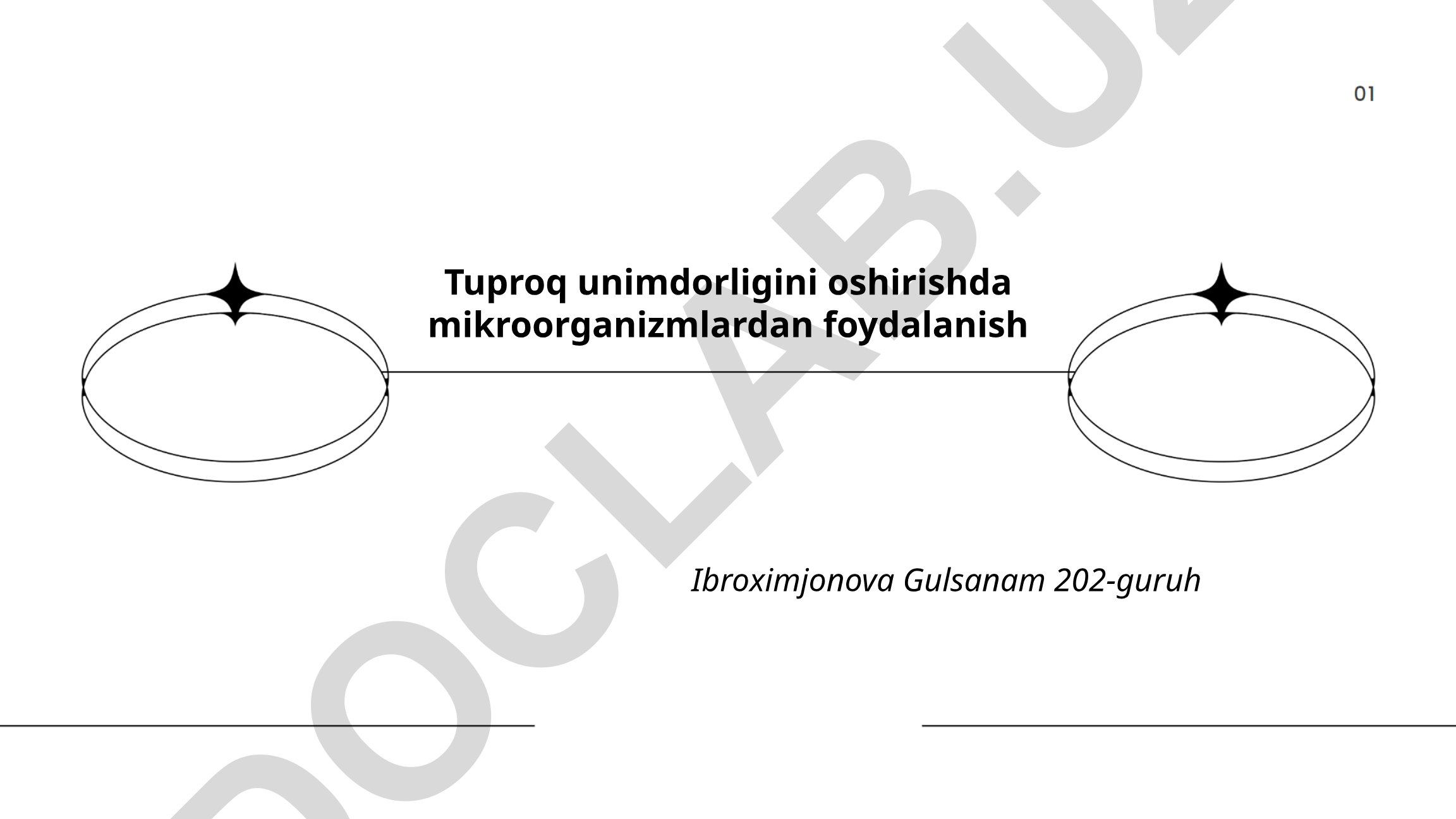 Tuproq unimdorligini oshirishda mikroorganizmlardan foydalanish