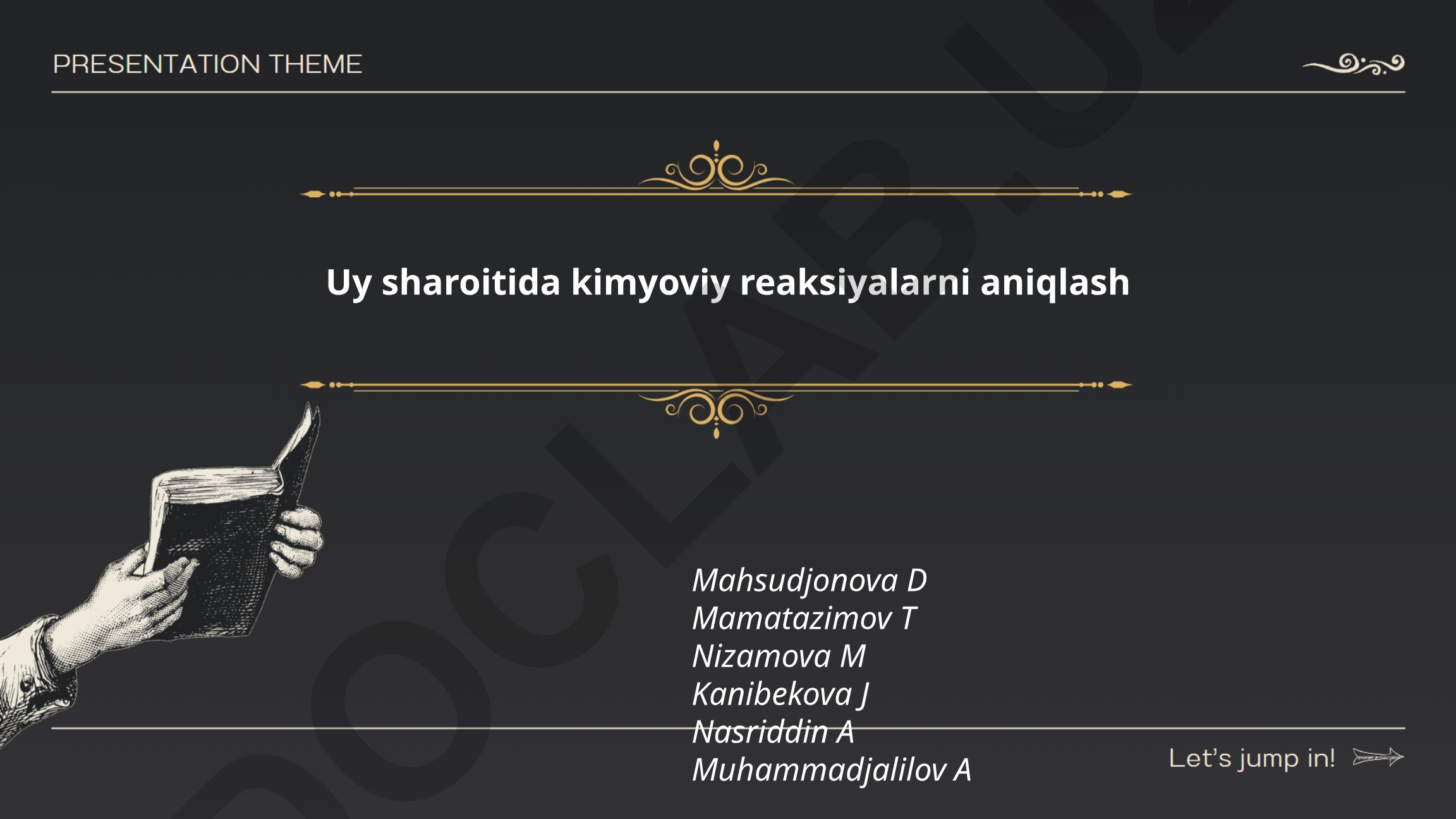 Uy sharoitida kimyoviy reaksiyalarni aniqlash