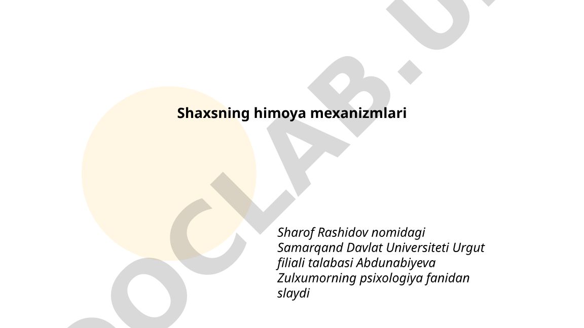 Shaxsning himoya mexanizmlari