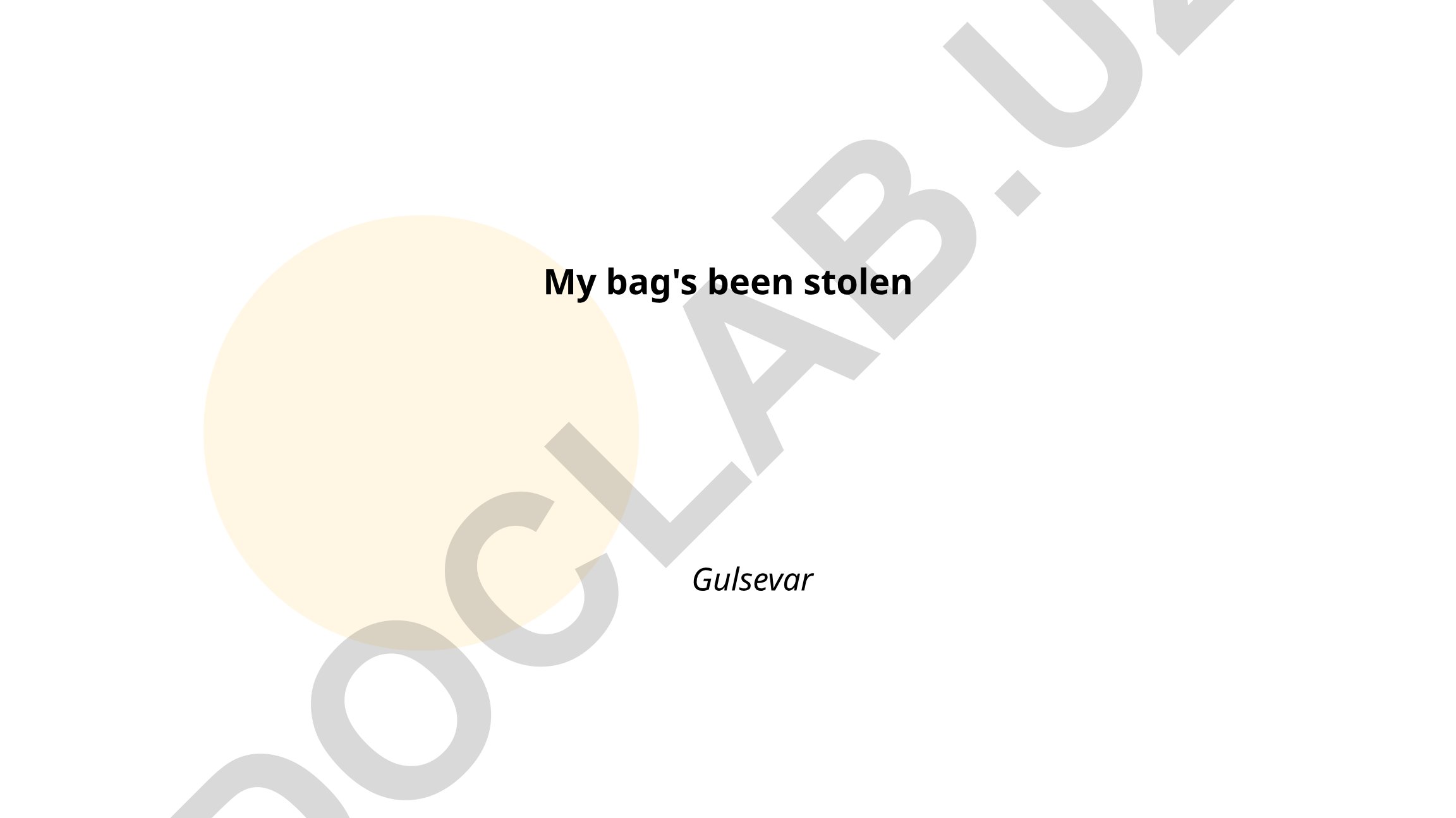 What to do when your bag is stolen