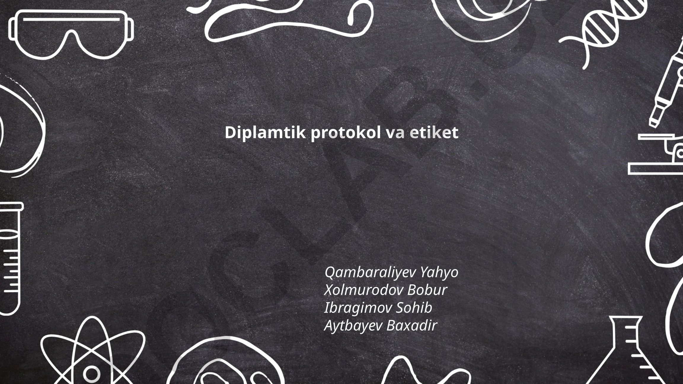 Diplomatik protokol va etiket