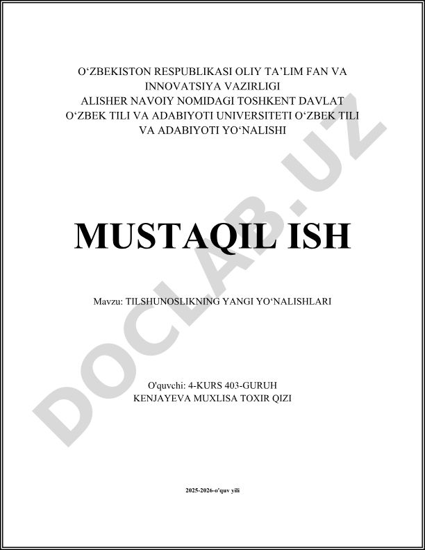 Tilshunoslikning yangi yo'nalishlari