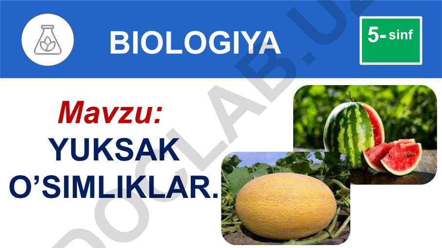 Yuksak o'simliklar va suv o'tlari biologiyasi