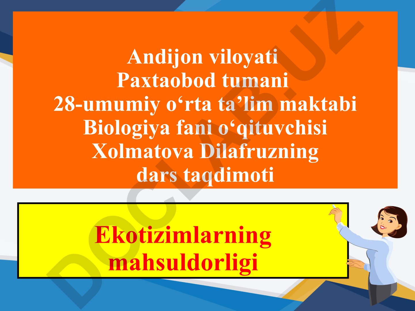 Ekotizimlarning mahsuldorligi