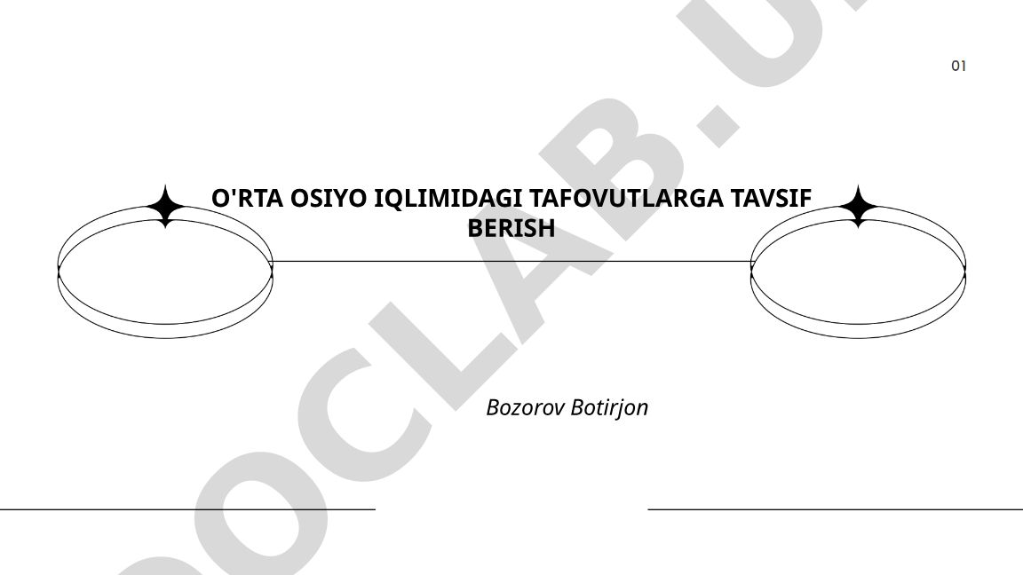 O'rta Osiyo iqlimidagi tafovutlarga tavsif berish