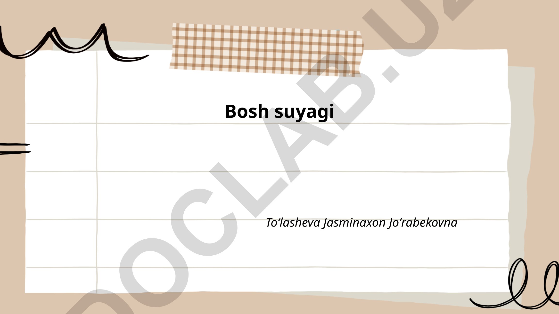 Bosh suyagi anatomiyasi, shakllanishi va funktsiyalari