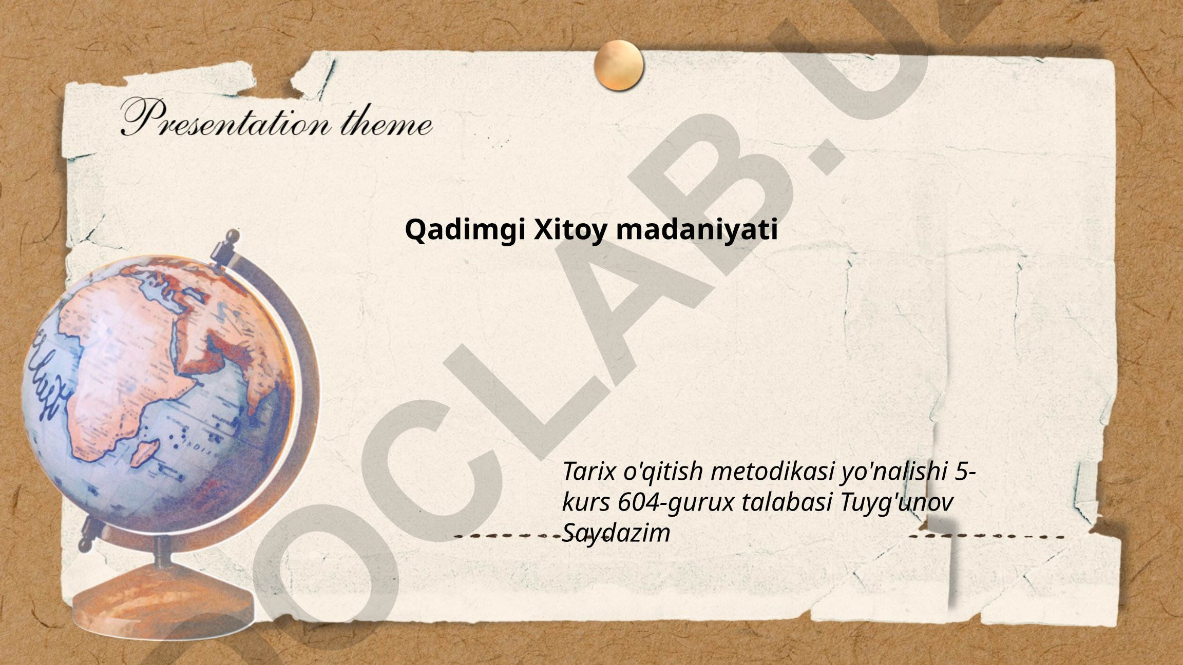 Qadimgi Xitoy falsafasi va madaniyati