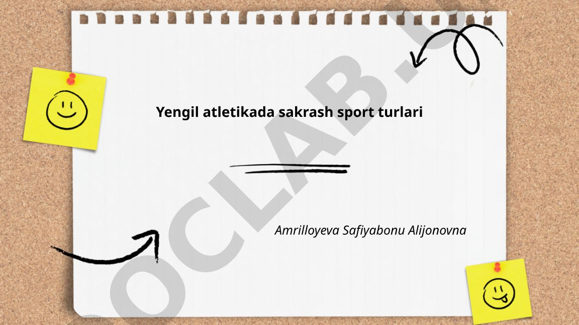 Yengil atletikada sakrash sport turlari