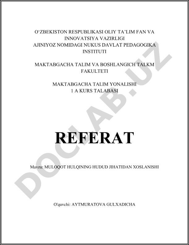 Muloqot hulqining hudud jihatidan xoslanishi