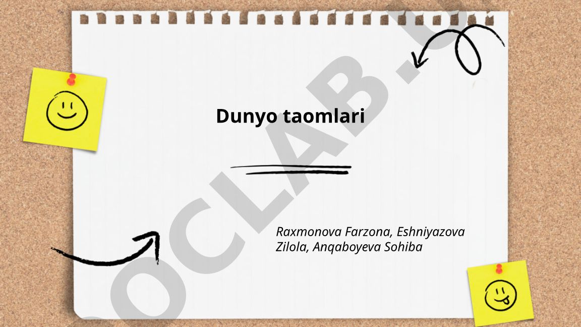 Dunyo taomlari: Italiya, Fransiya va Xitoy oshxonalari