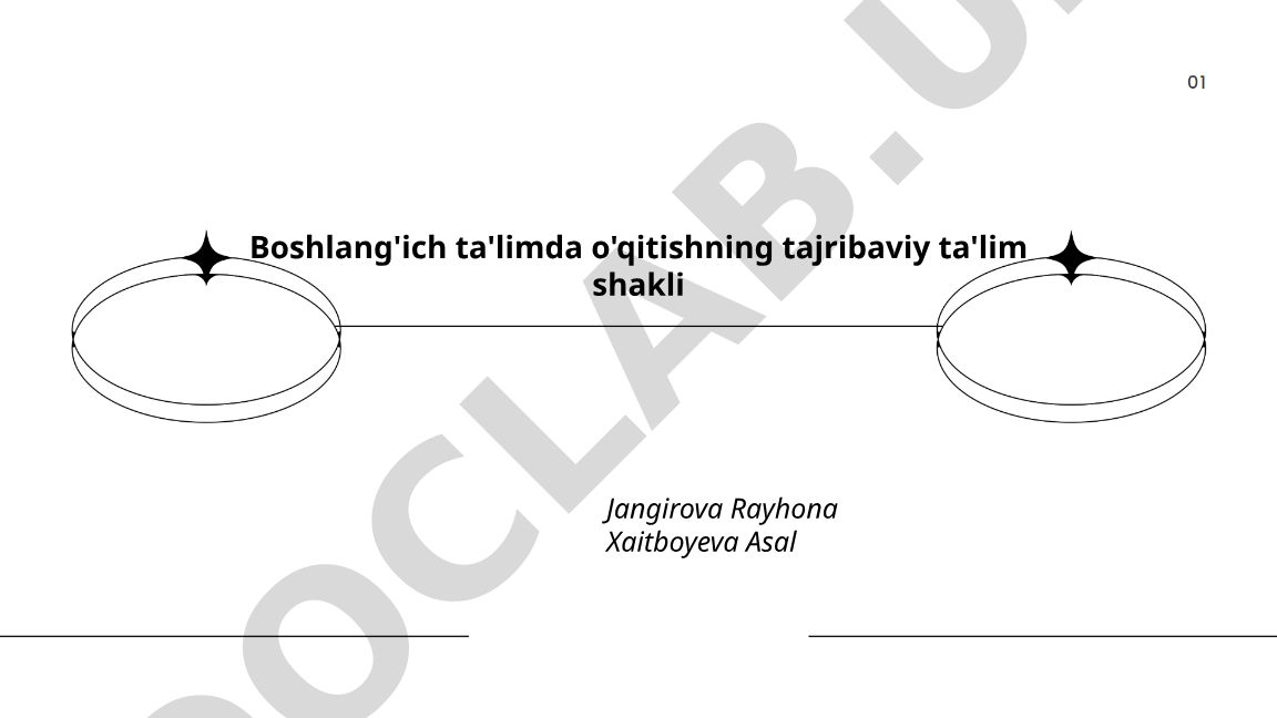 Boshlang'ich ta'limda tajribaviy ta'lim shakllari va metodikasi