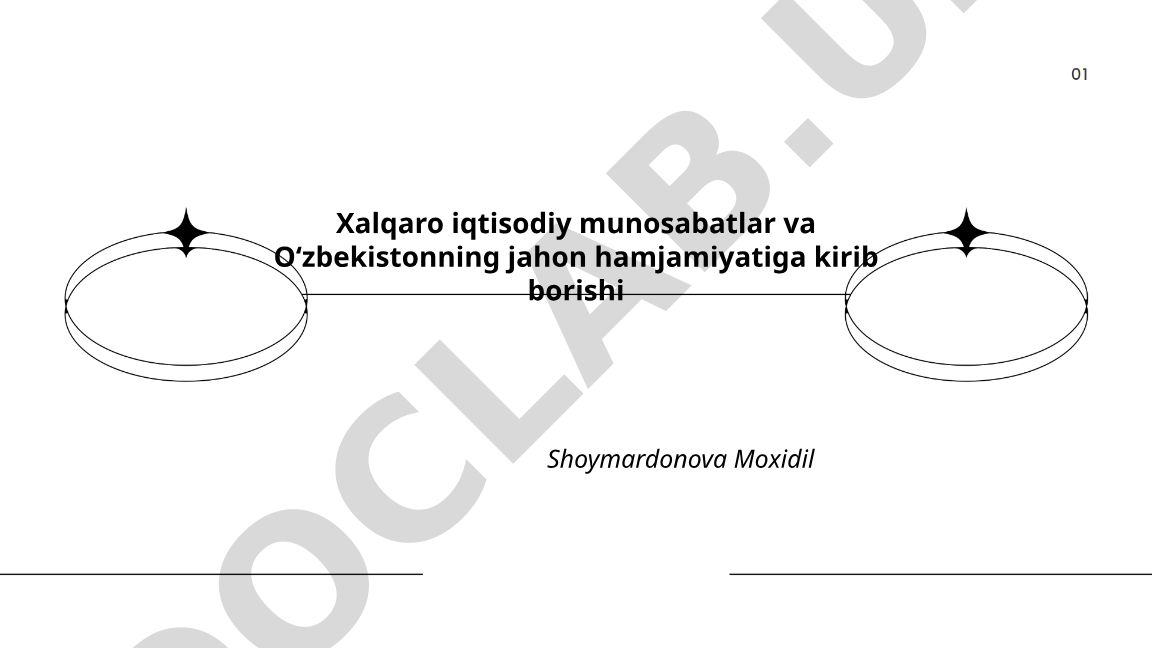 Xalqaro iqtisodiy munosabatlar va Oʻzbekistonning jahon hamjamiyatiga kirib borishi