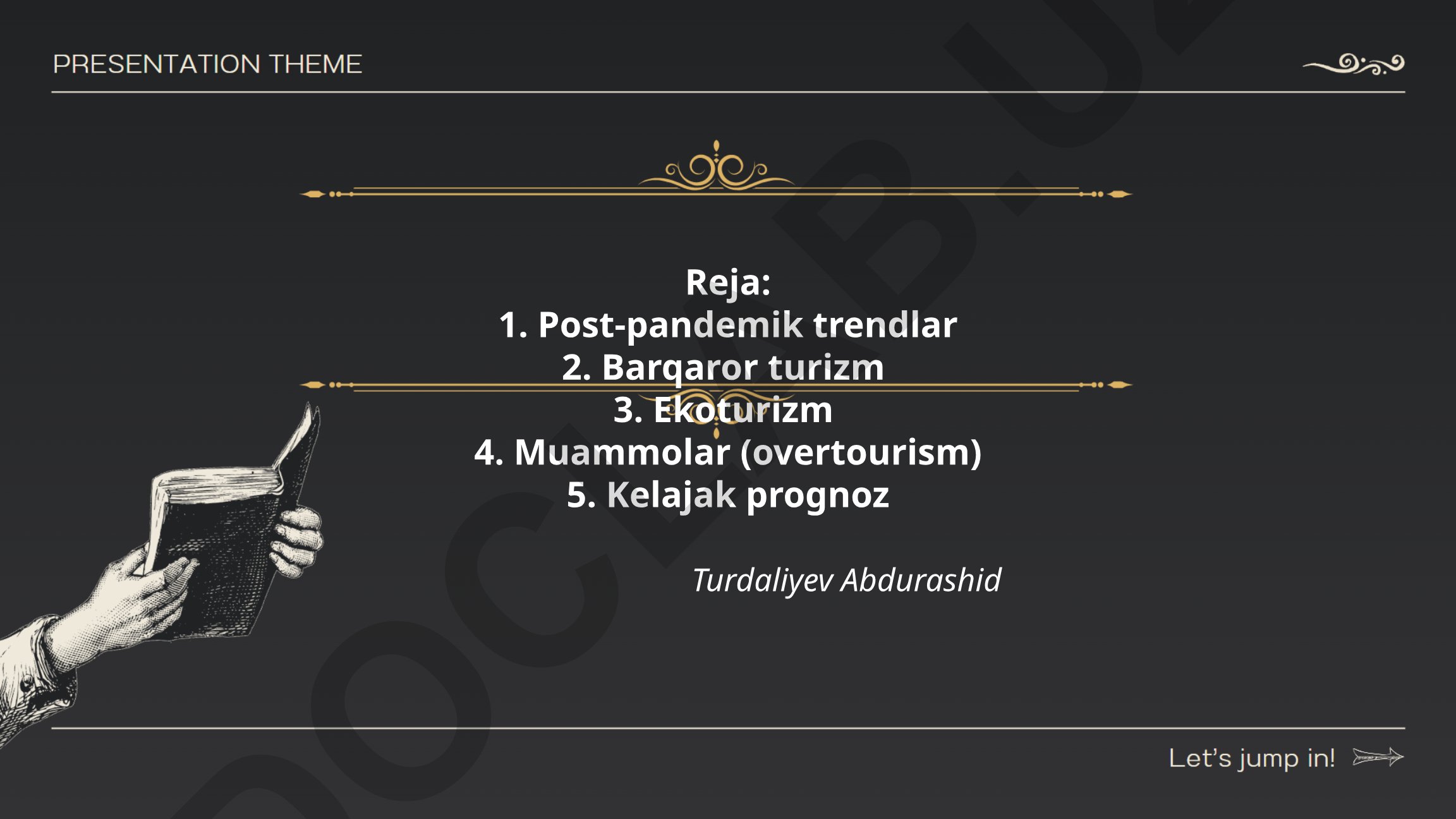 Post-pandemik davrda turizm trendlari va kelajak prognozlari