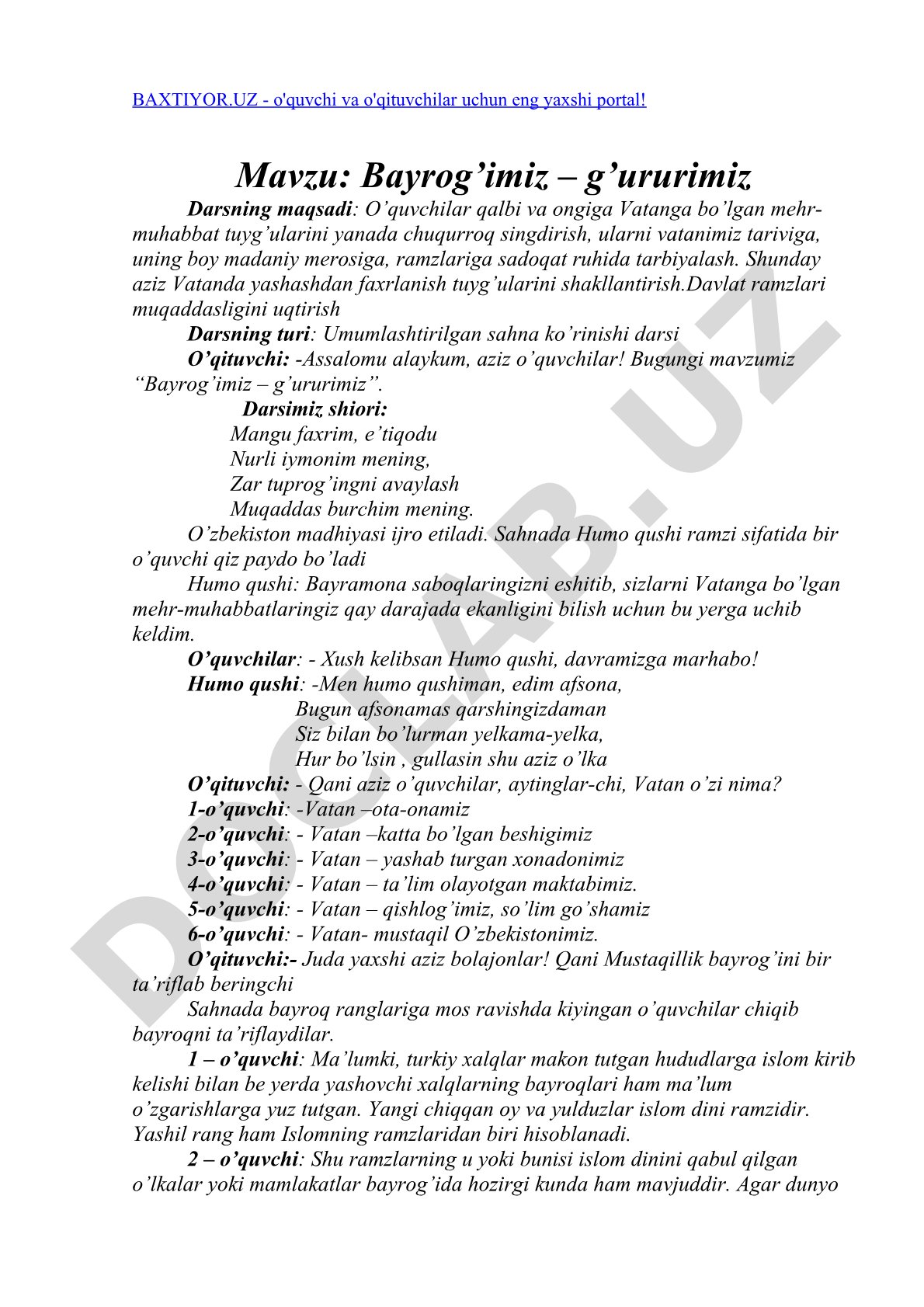 Bayrog’imiz – g’ururimiz
