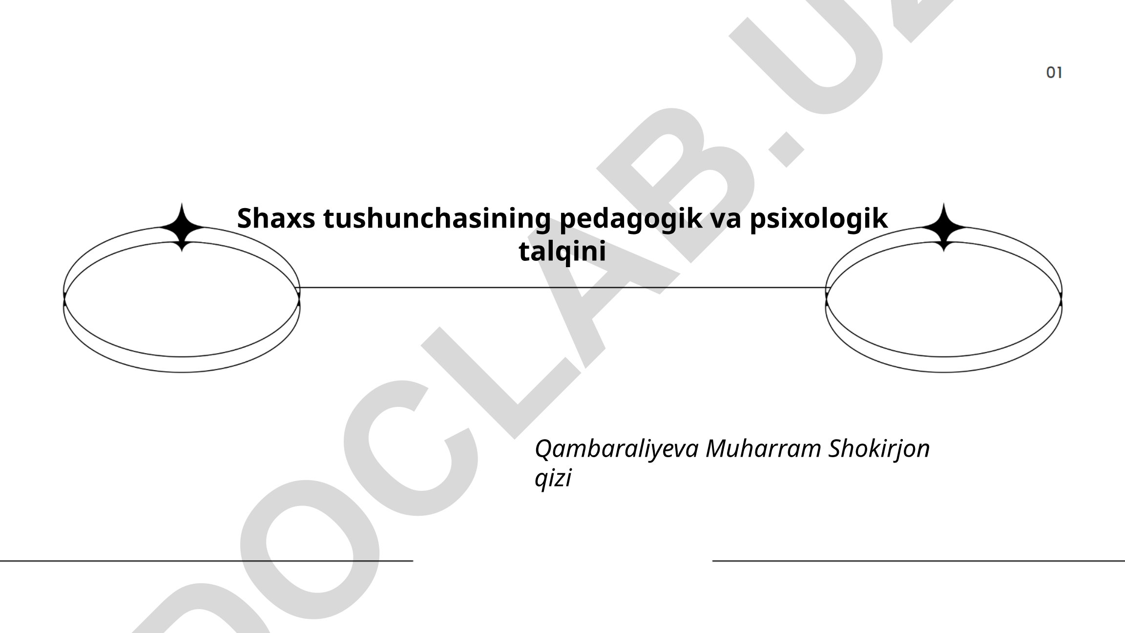 Shaxs tushunchasining pedagogik va psixologik talqini