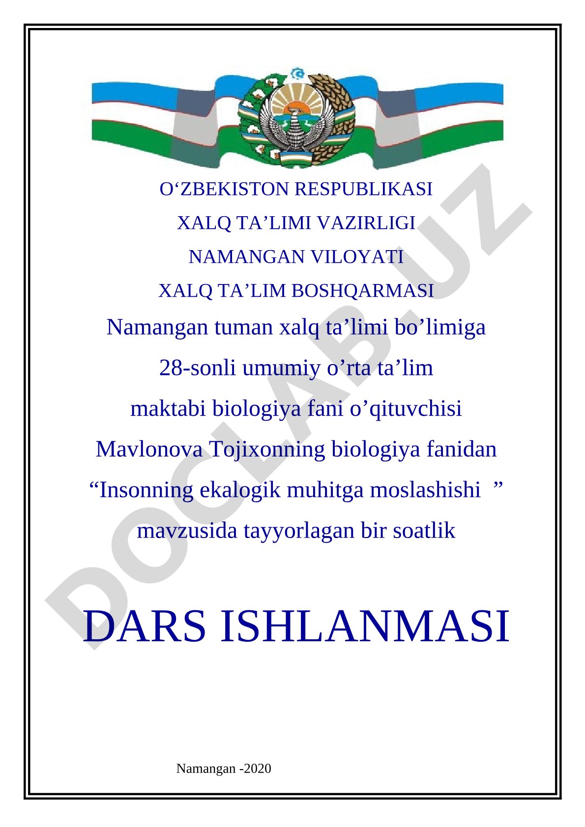 Insonning ekalogik muhitga moslashishi