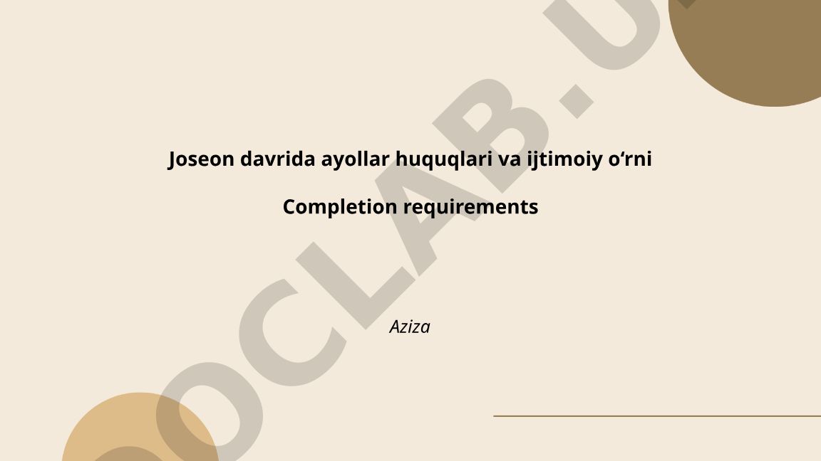 Joseon davrida ayollar huquqlari va ijtimoiy o‘rni