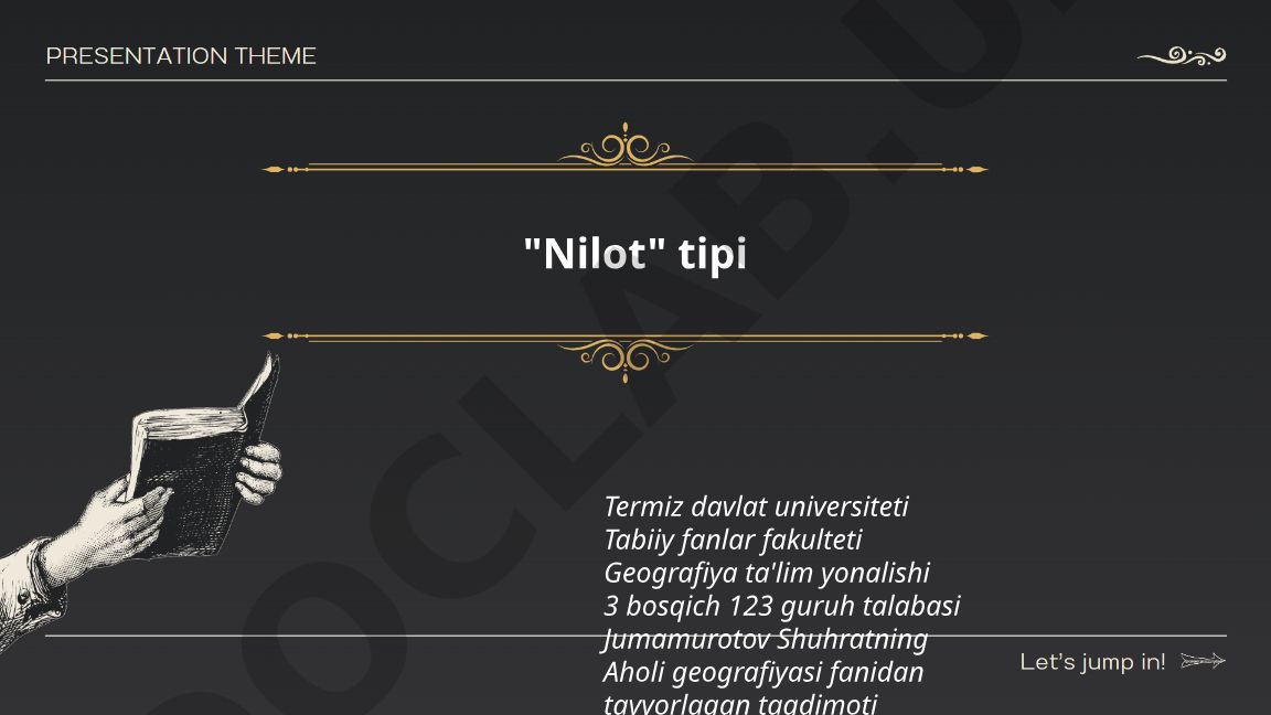 Nilot tipi tushunchasi va antropologik ta'rifi
