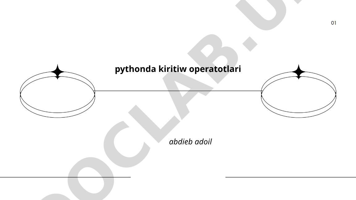 Python dasturlash tilida kiritish operatorlari va funksiyalari