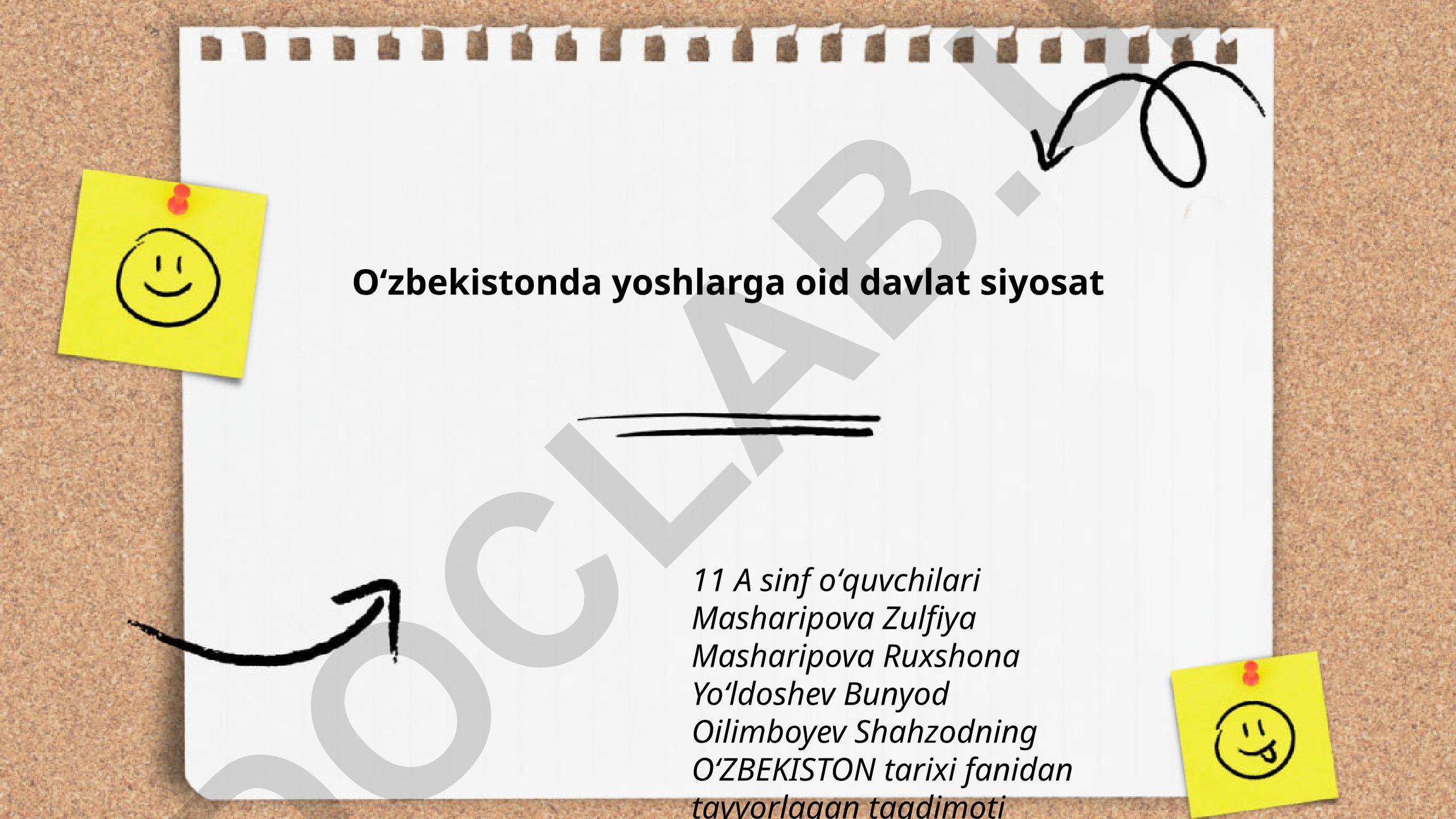 O'zbekistonda yoshlarga oid davlat siyosati