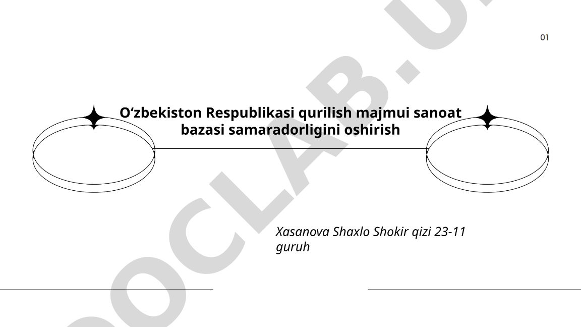 Oʻzbekiston Respublikasi qurilish majmui sanoat bazasi samaradorligini oshirish